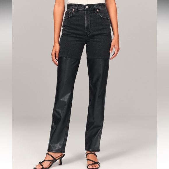 Abercrombie Denim and Leather Pants - Picture 1 of 7